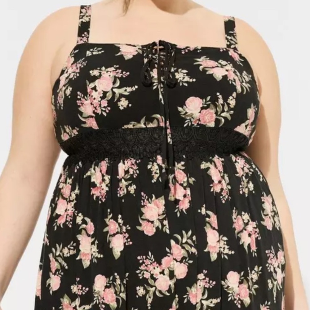 TORRID Maxi Dress with Lace-Up Neckline - Picture 3 of 8